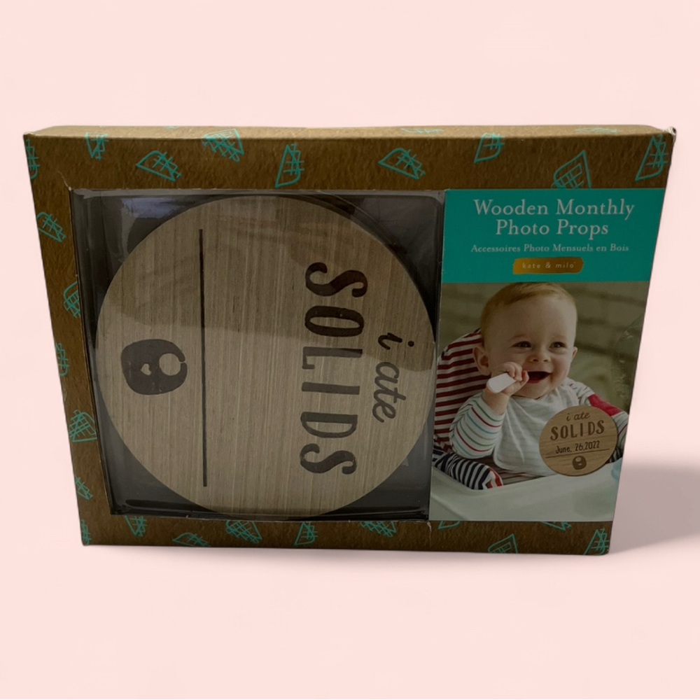 Kate & Milo Wooden Milestone Photo Prop Accessory. Baby’s First Milestone
